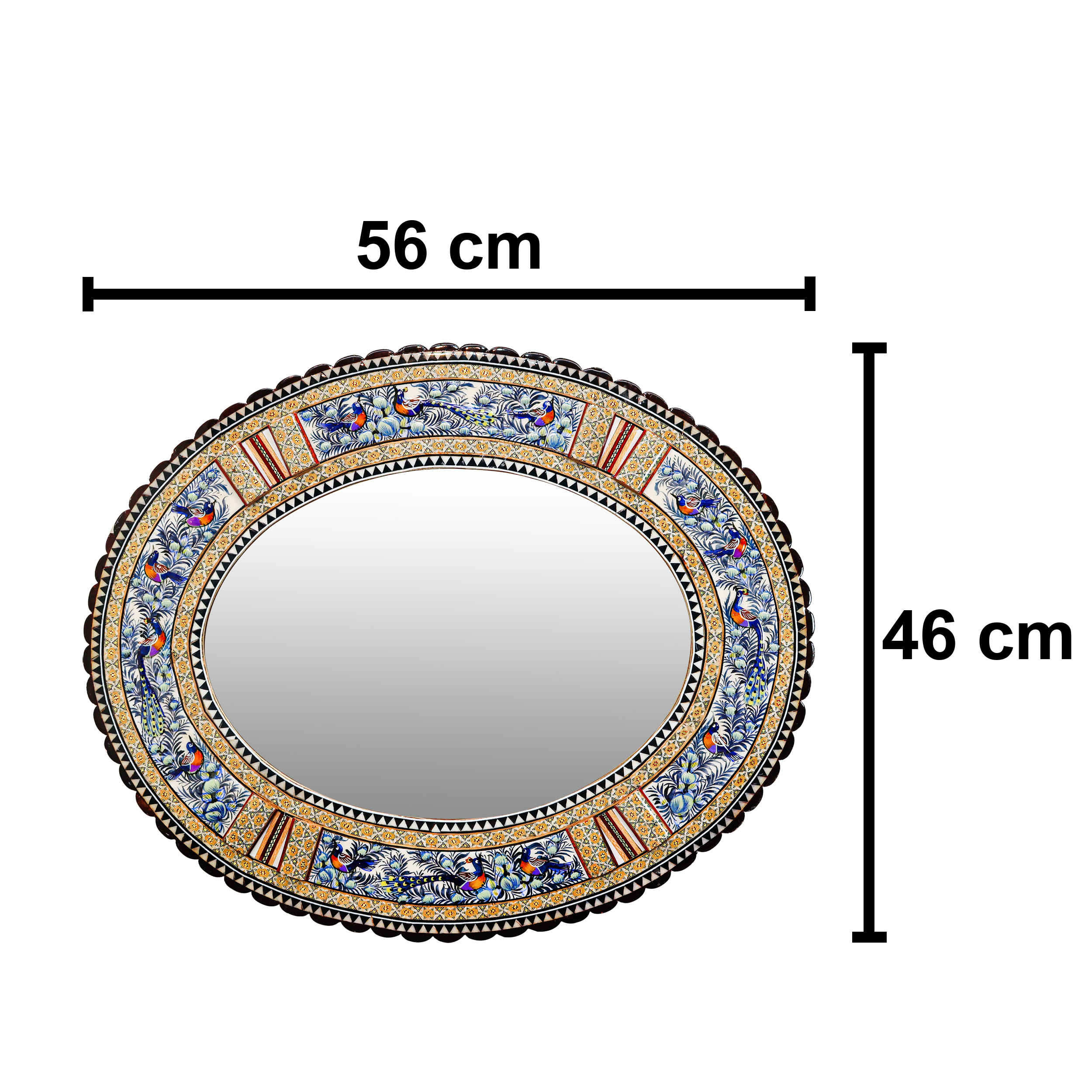 Price and Buy Persian Wooden Mirror Frame – Khatamkari Ellipse Model - Image 5