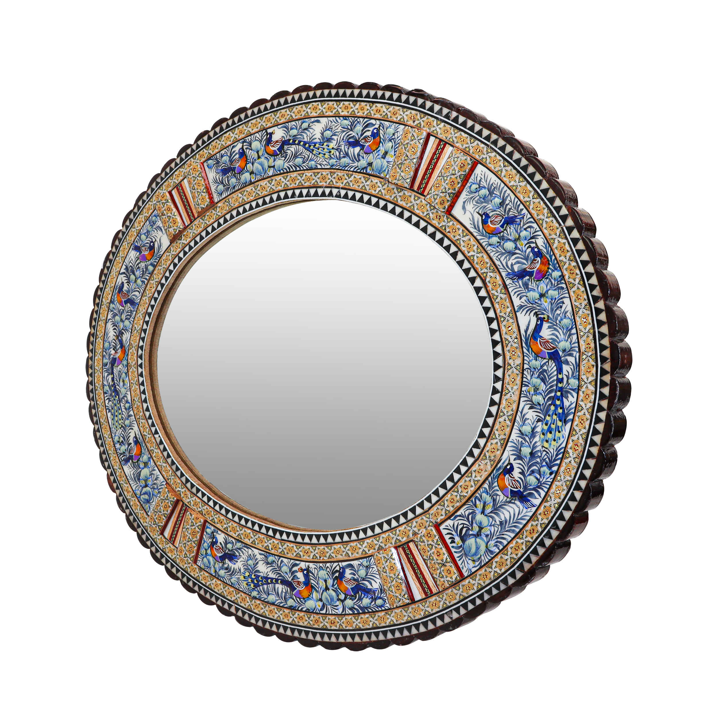 Price and Buy Persian Wooden Mirror Frame – Khatamkari Ellipse Model - Image 6