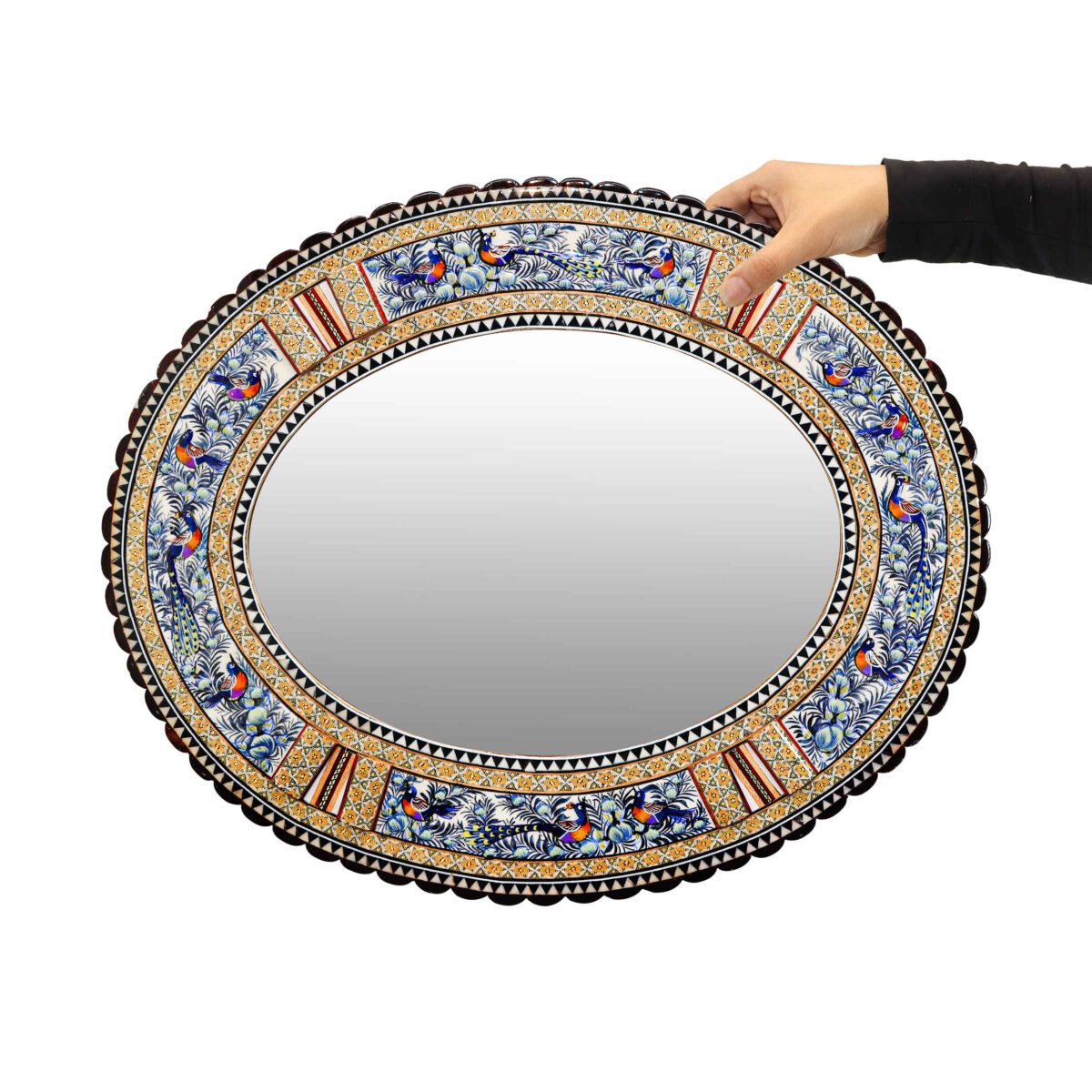 Price and Buy Persian Wooden Mirror Frame – Khatamkari Ellipse Model - Image 8