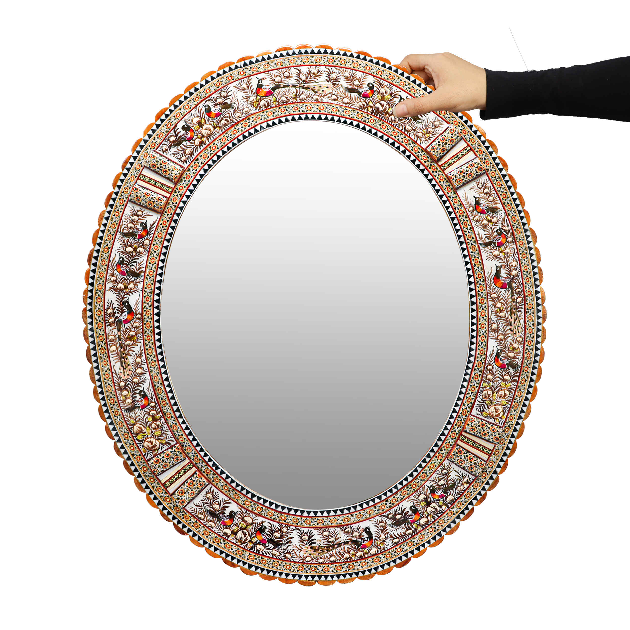 Price and Buy Persian Wooden Mirror Frame – Khatamkari Embossed Design - Image 7