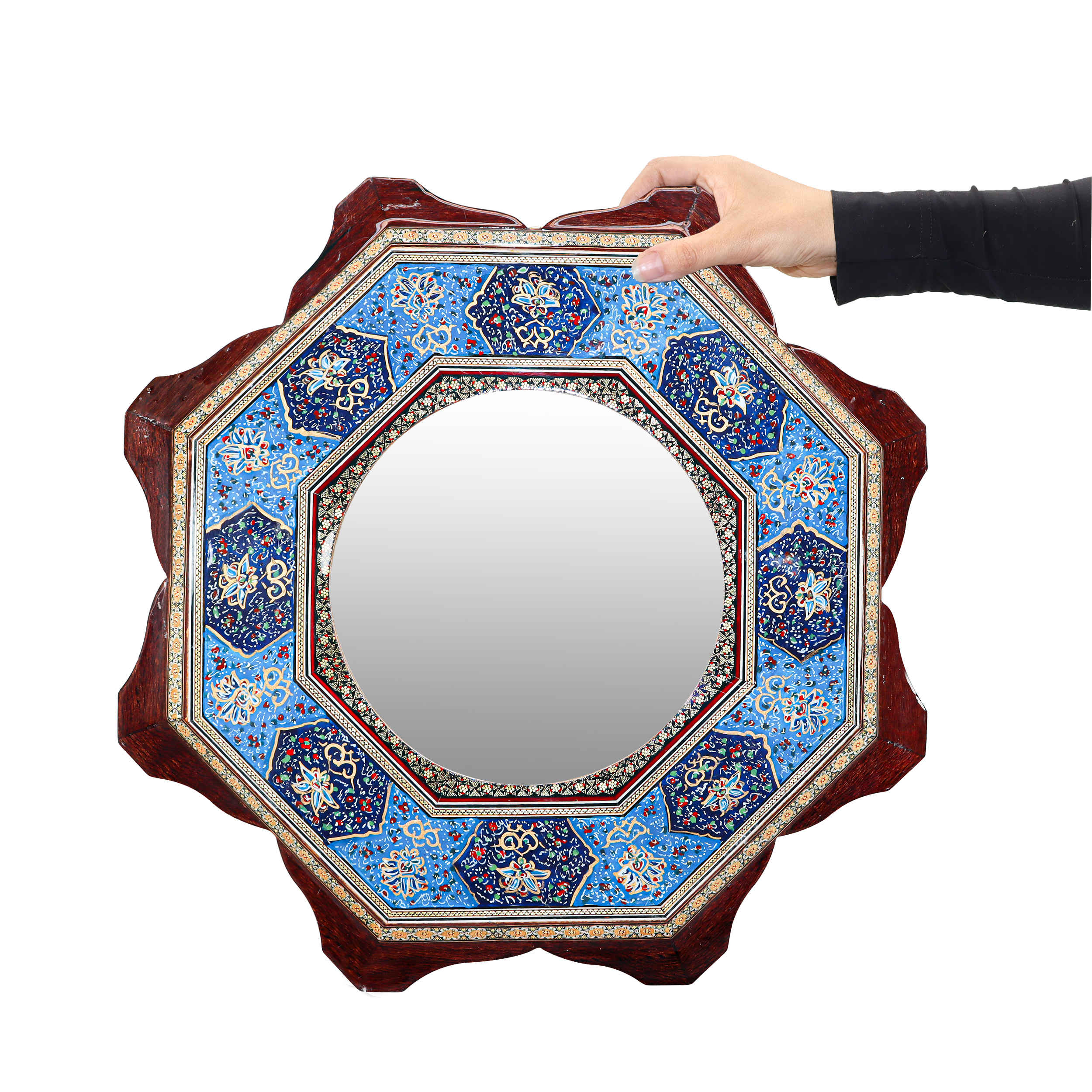 Price and Buy Persian Wooden Mirror Frame – Khatamkari Octagonal Model - Image 3