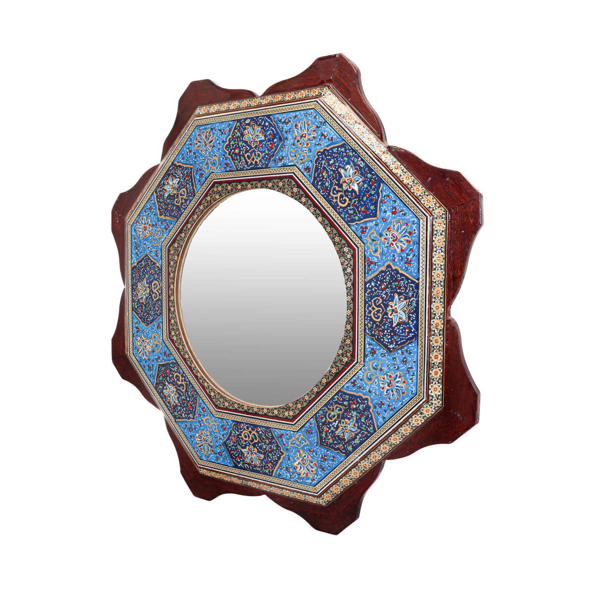 Price and Buy Persian Wooden Mirror Frame – Khatamkari Octagonal Model - Image 4