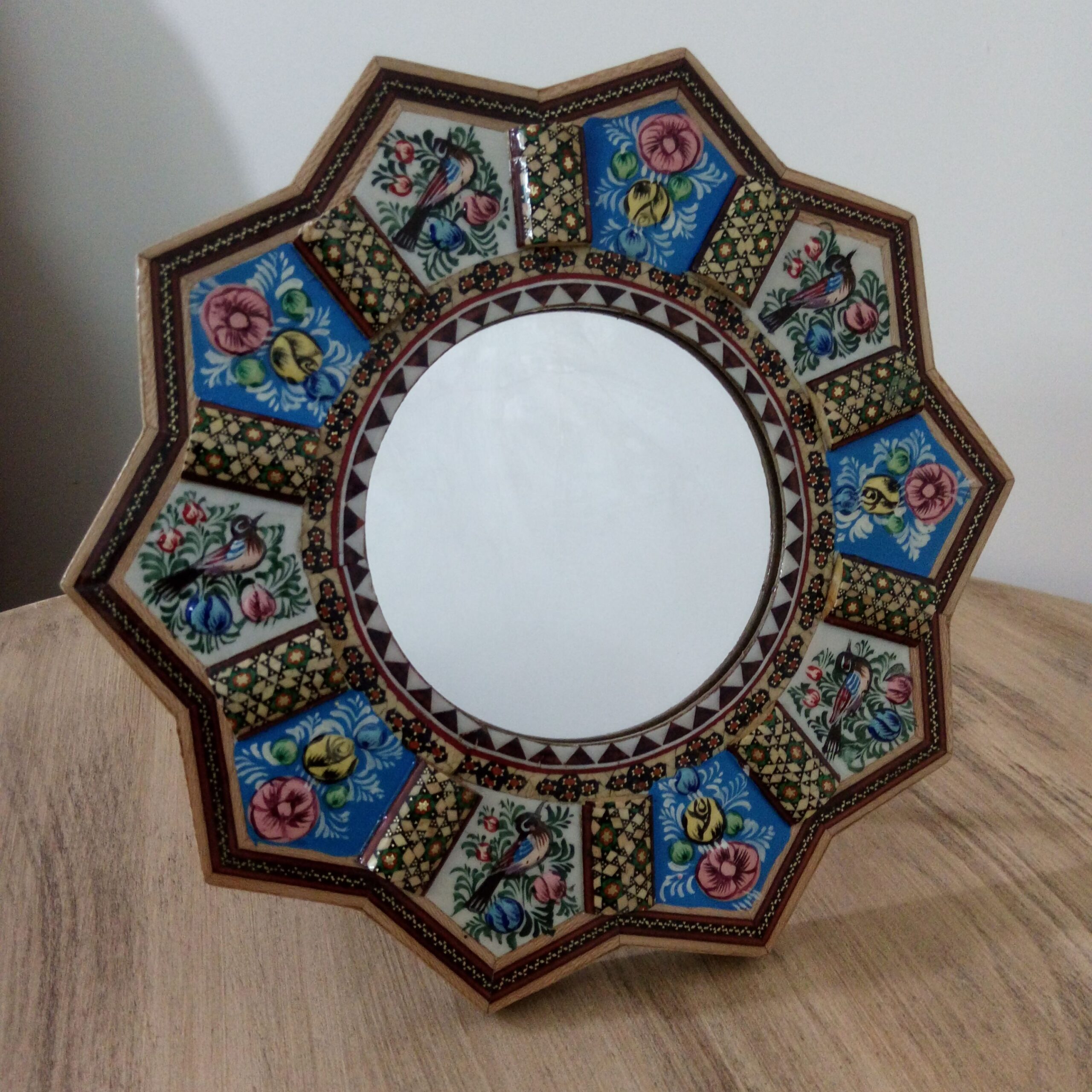 Price and Buy Persian Wooden Mirror Frame Khatamkari Octagonal