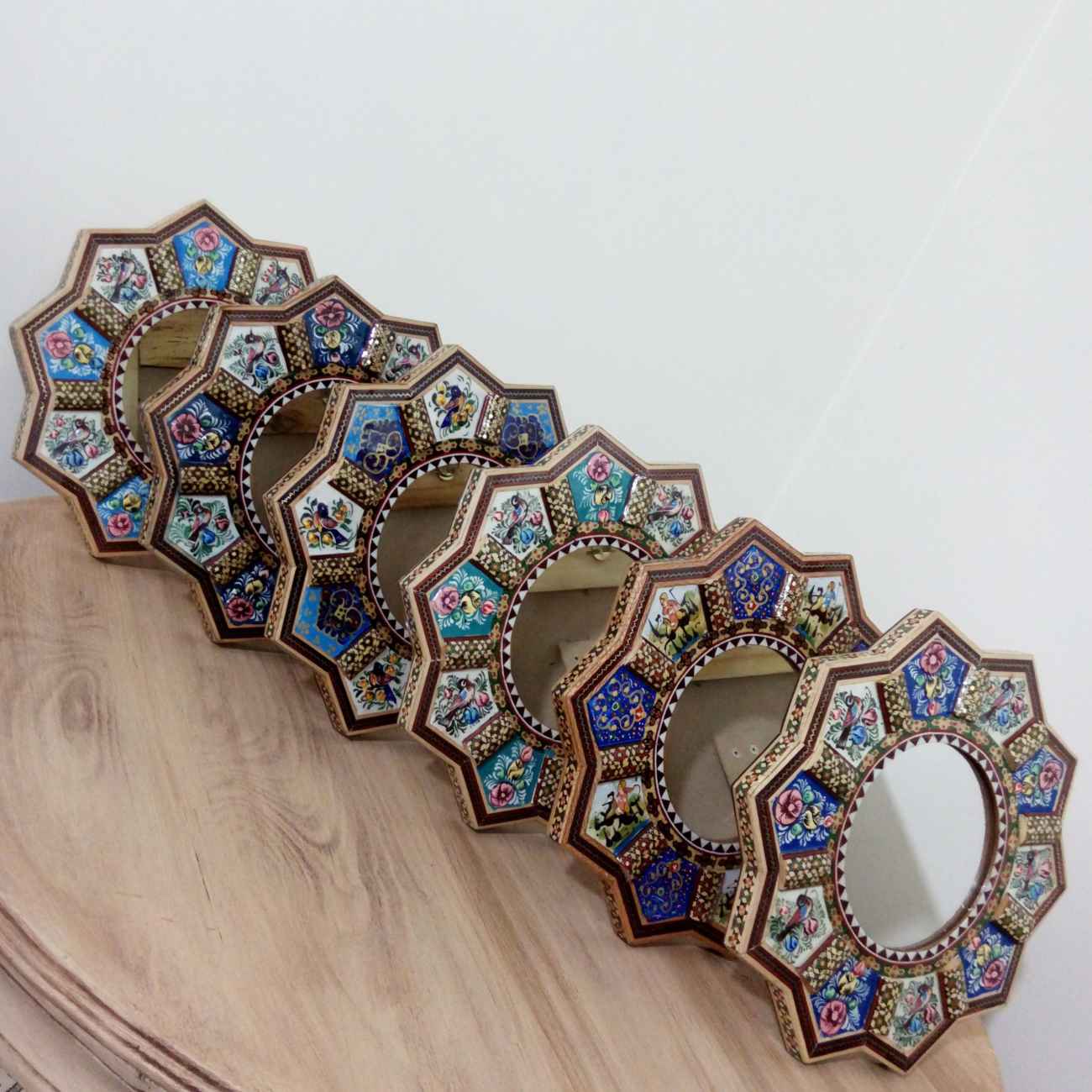 Price and Buy Persian Wooden Mirror Frame Khatamkari Octagonal - Image 4