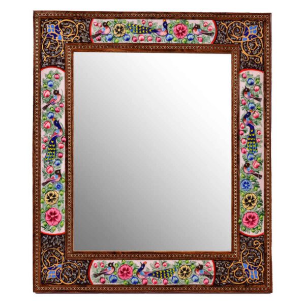 Price and Buy Persian Wooden Mirror Frame – Peacock Khatamkari Design_68f78400207e9.jpeg Price and Buy Persian Wooden Mirror Frame – Peacock Khatamkari Design