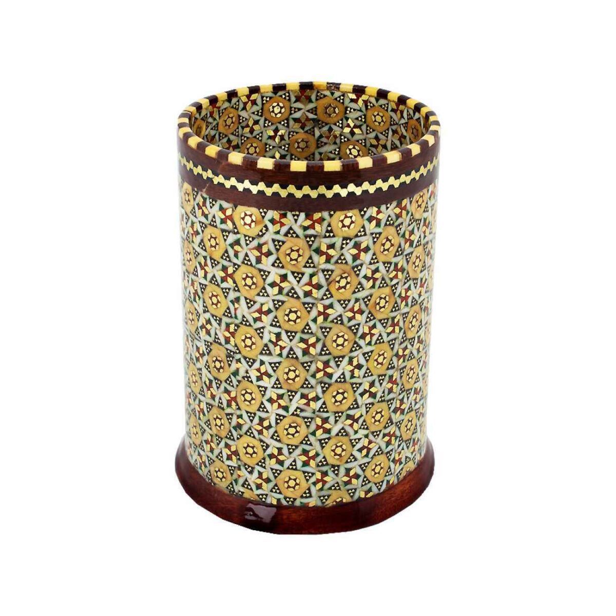 Price and Buy Persian Wooden Pen Holder Handcrafted with Khatam Kari for Desk