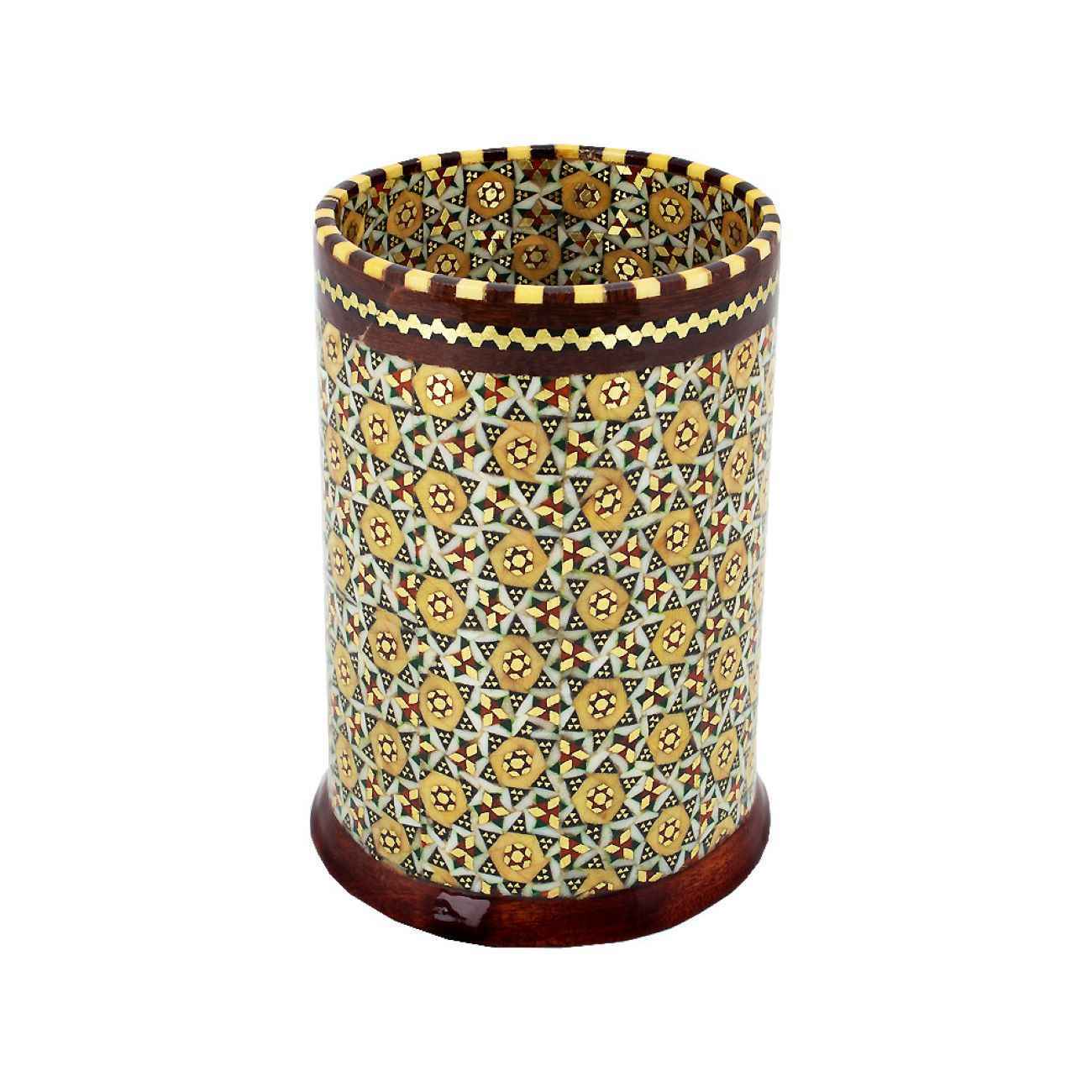 Price and Buy Persian Wooden Pen Holder Handcrafted with Khatam Kari for Desk