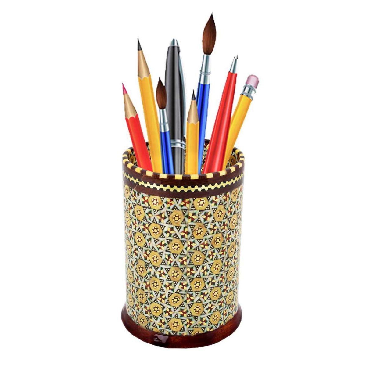 Price and Buy Persian Wooden Pen Holder Handcrafted with Khatam Kari for Desk - Image 4