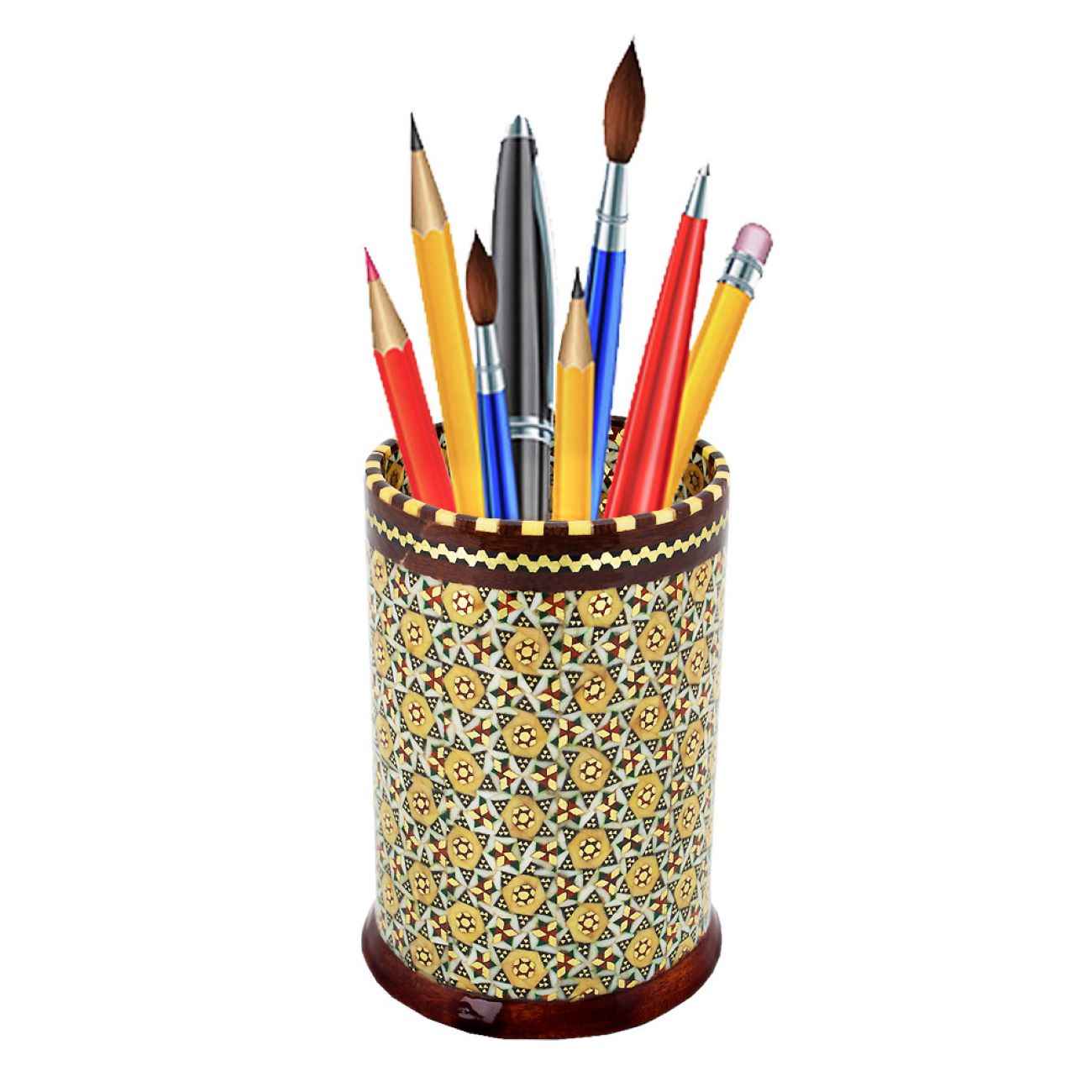 Price and Buy Persian Wooden Pen Holder Handcrafted with Khatam Kari for Desk - Image 4
