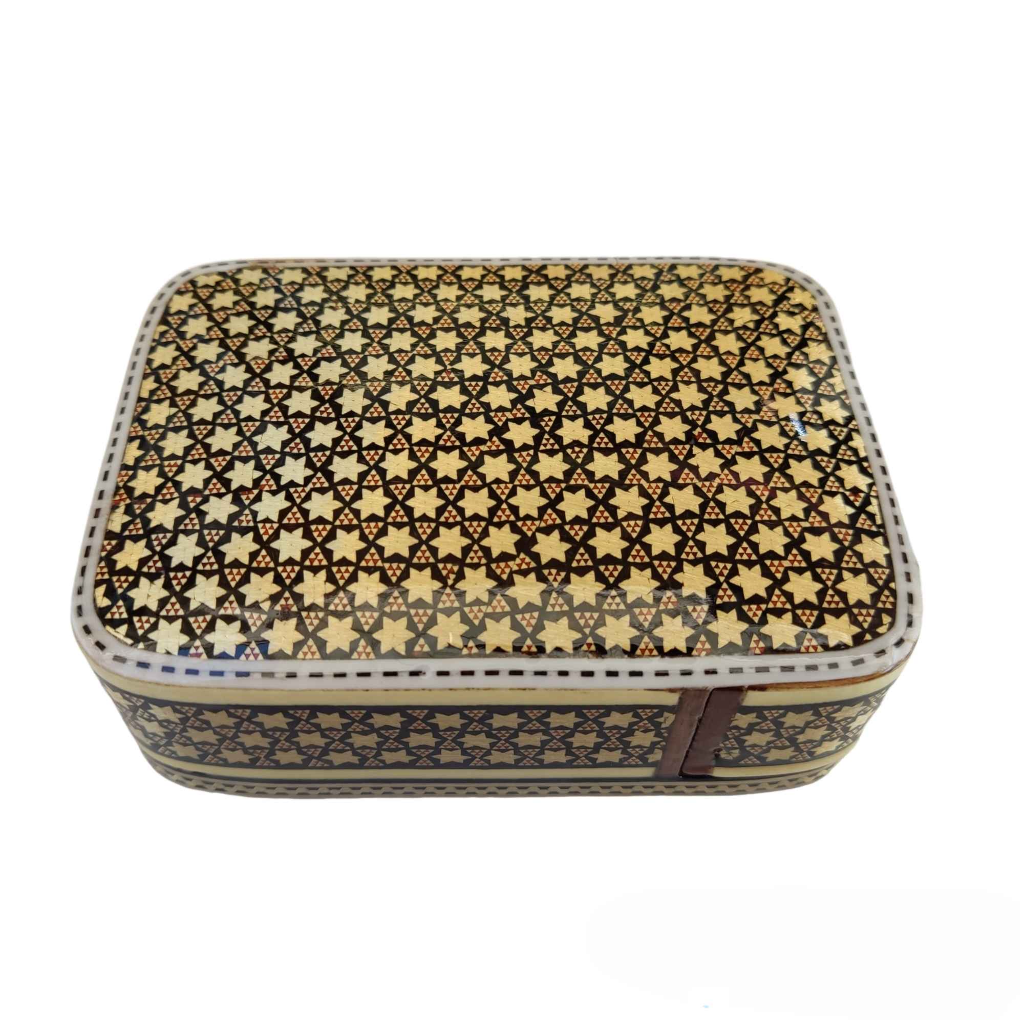 Price and Buy Persian Wooden Playing Card Box – Khatam Enameled Star