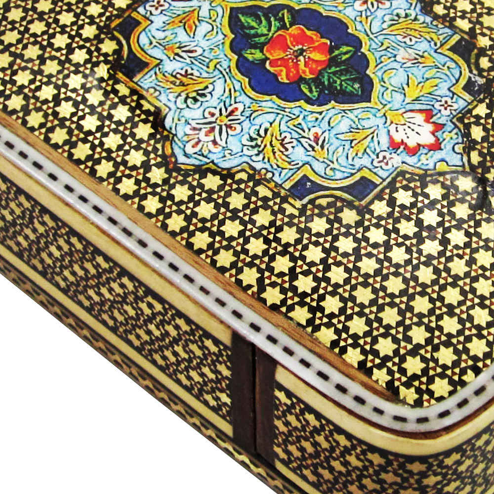 Price and Buy Persian Wooden Playing Card Box – Khatam Enameled with Magnetic Closure - Image 4