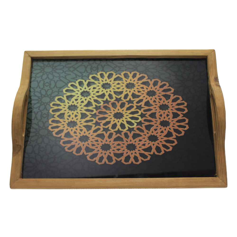 Price and Buy Persian Wooden Serving Tray – Mandala | Ideal for Tea, Coffee & More