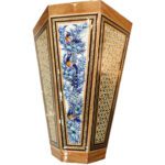 Price and Buy Persian Wooden Waste Basket – Khatamkari Kiarash Style - Image 4