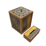 Price and Buy Persian Wooden Waste Basket & Tissue Box Set – Khial
