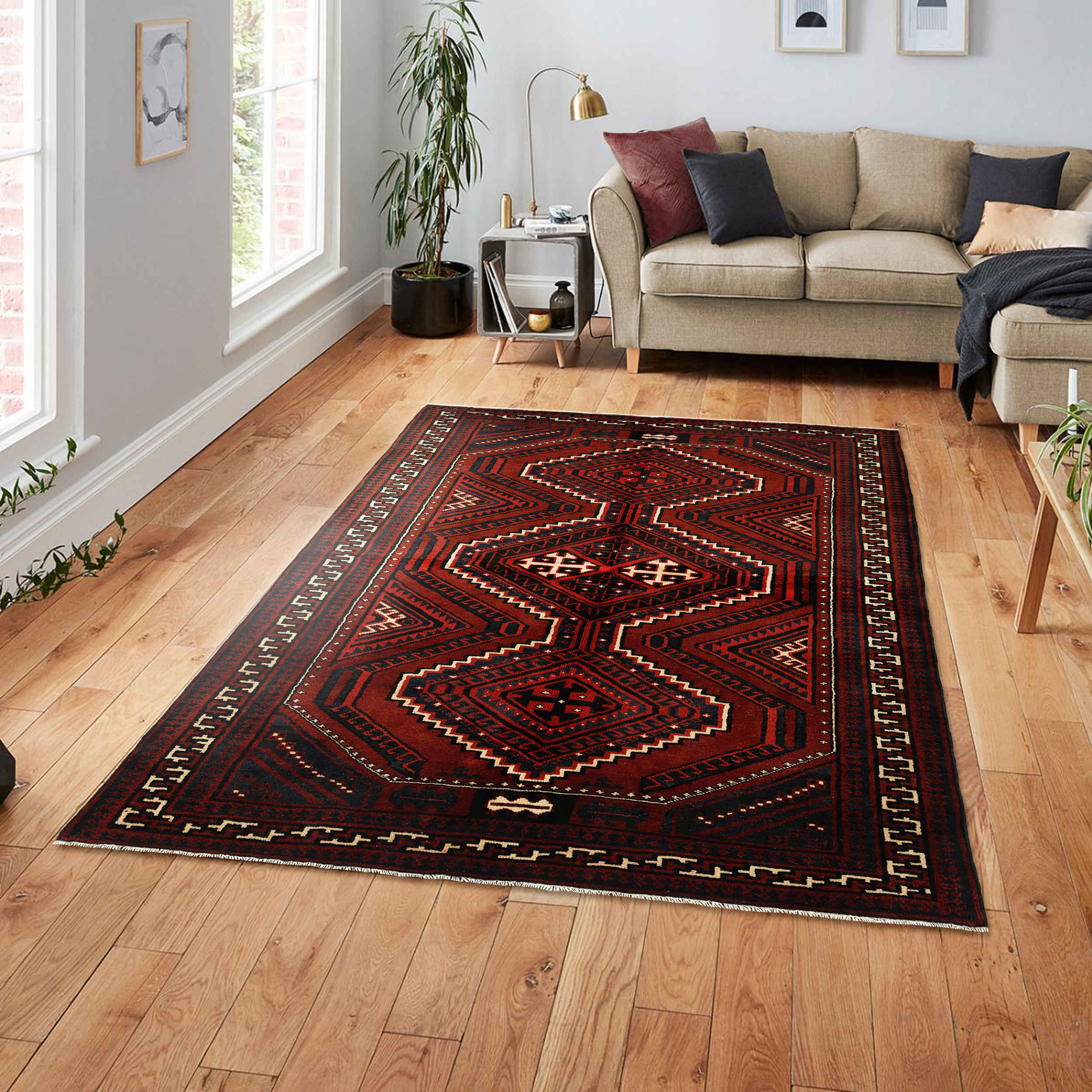 Price and Buy Persian Wool Carpet Hand-Knotted in Chaharmahal & Bakhtiari Iliati Red - Image 3