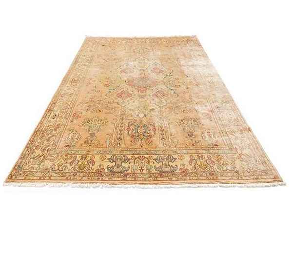 Price and Buy Persian Wool Carpet Hand-Knotted with Medallion design Cream – Heriz - Image 8