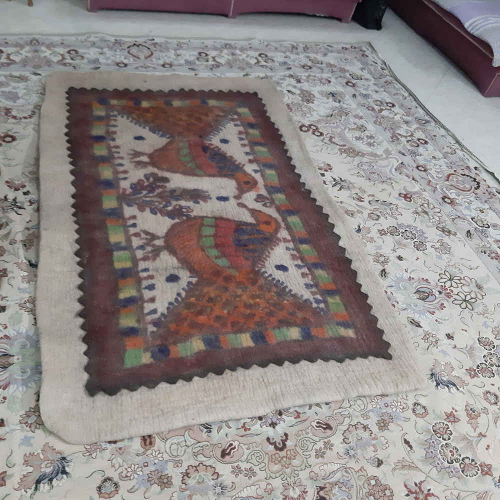 Price and Buy Persian Wool Felt Rug 100% Natural and Handmade Birds - Image 3