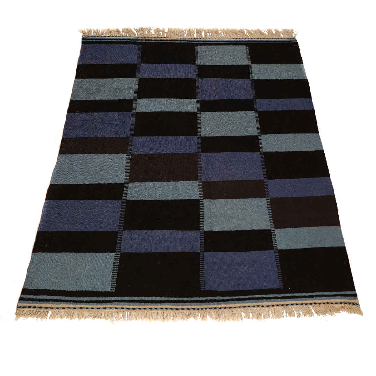 Price and Buy Persian Wool Kilim Rug Handwoven in Isfahan Checkered design - Image 3