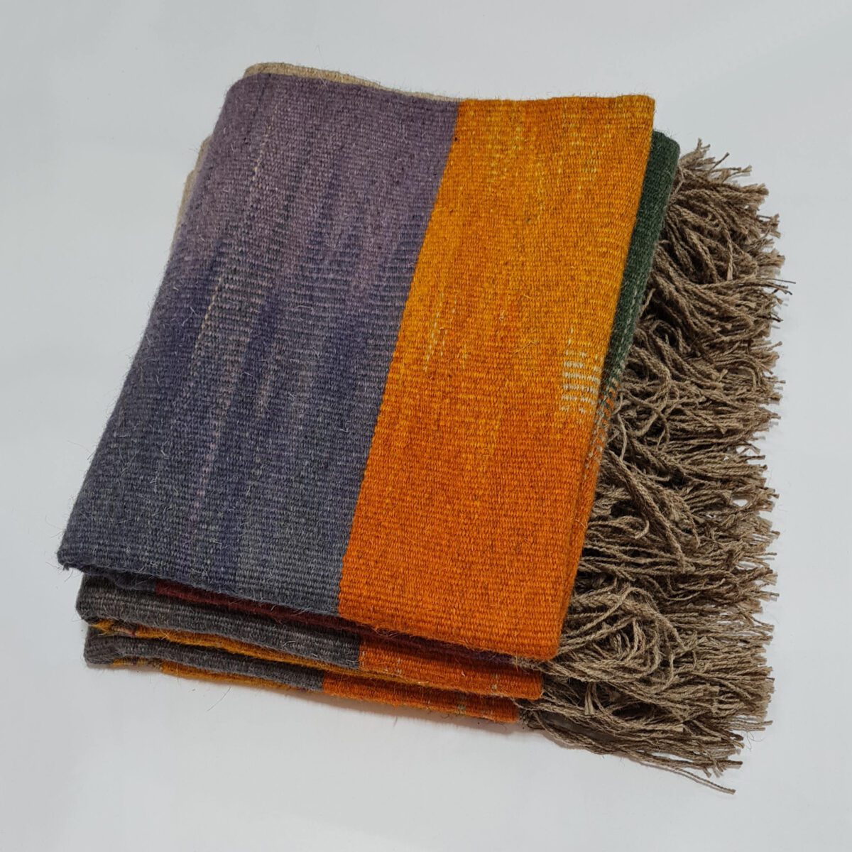 Price and Buy Persian Wool Kilim Rug Handwoven in Lorestan Striped Orange - Image 3