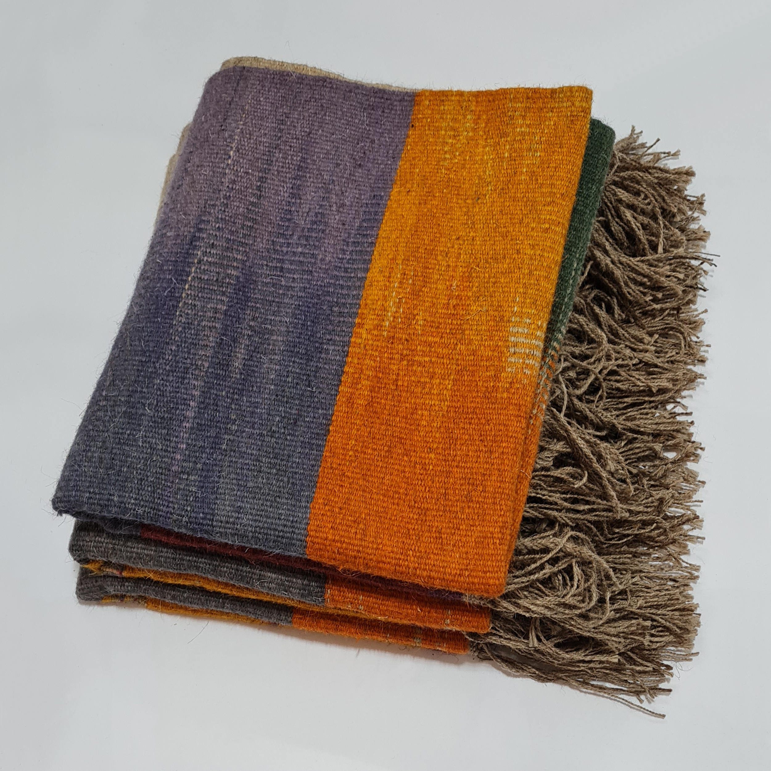 Price and Buy Persian Wool Kilim Rug Handwoven in Lorestan Striped Orange - Image 3