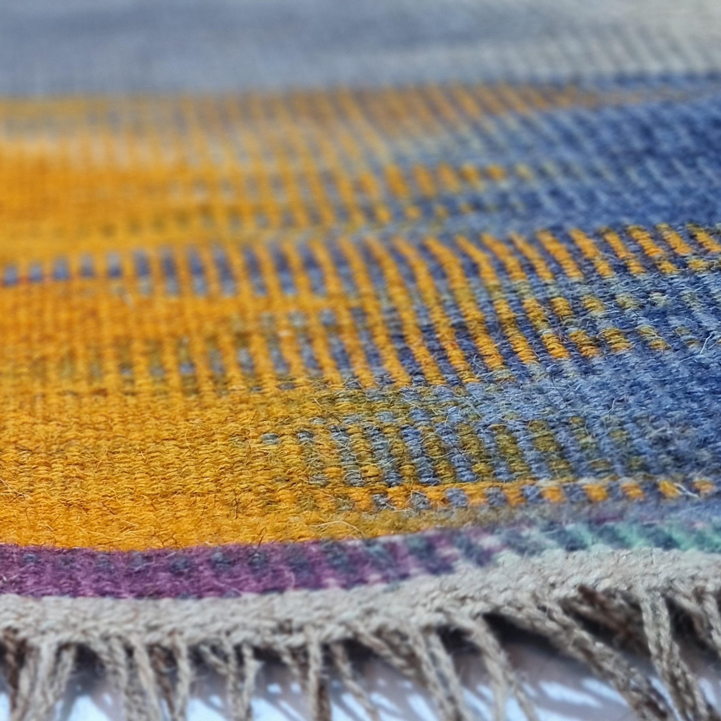 Price and Buy Persian Wool Kilim Rug Handwoven in Lorestan Striped Orange - Image 5