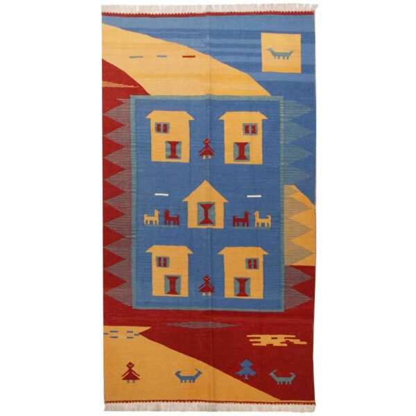 Price and Buy Persian Wool Kilim Rug Handwoven Model Qajari Blue_68f6e2eaa4926.jpeg Price and Buy Persian Wool Kilim Rug Handwoven Model Qajari Blue