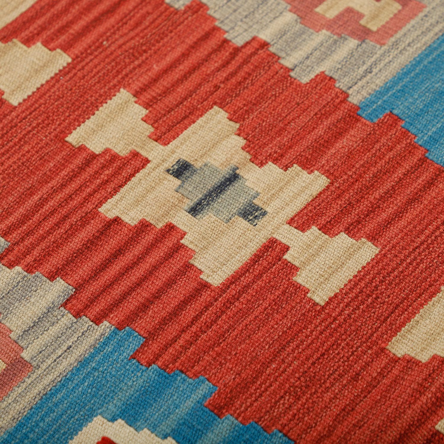 Price and Buy Persian Wool Kilim Runner Rug Handwoven in Fars Qashqai Red - Image 5