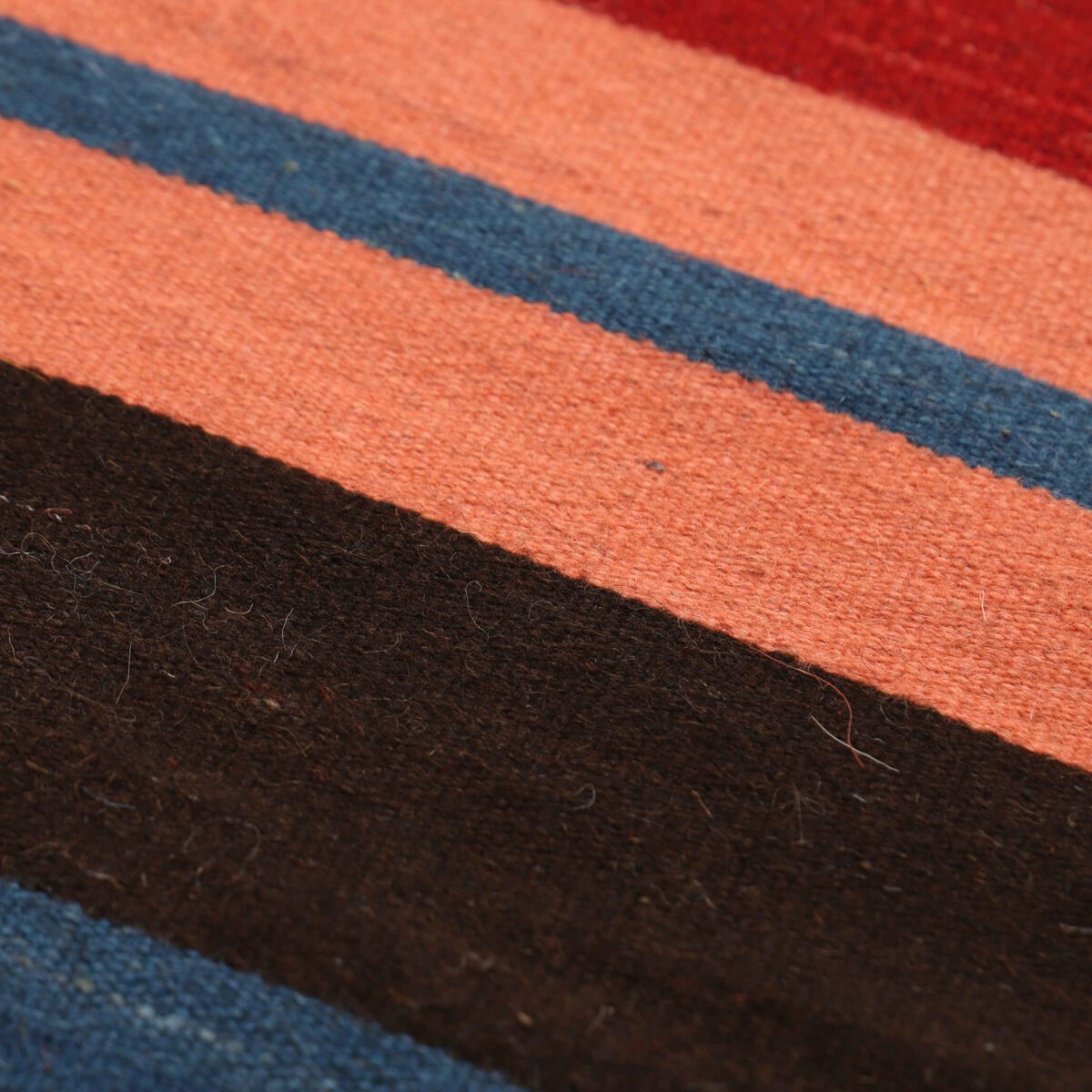 Price and Buy Persian Wool Kilim Runner Rug Handwoven in Isfahan Striped Red - Image 5