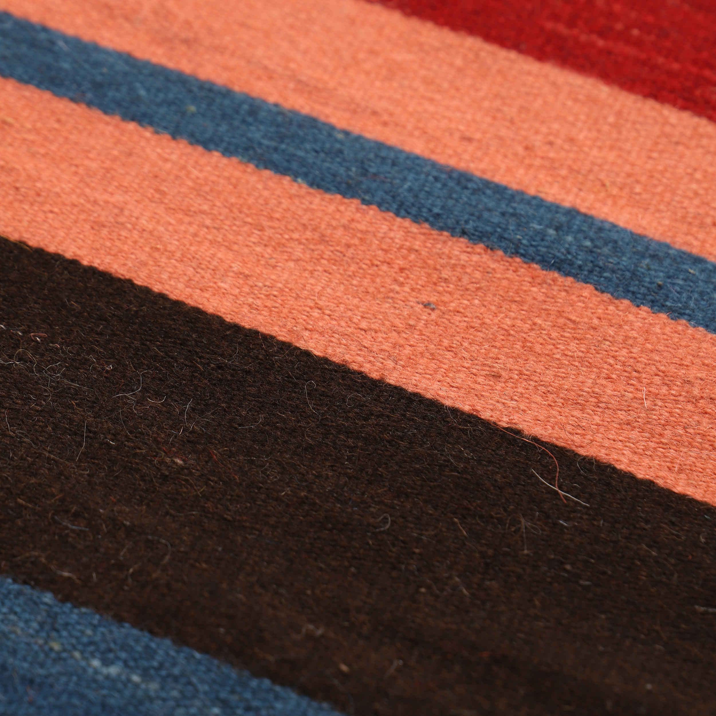 Price and Buy Persian Wool Kilim Runner Rug Handwoven in Isfahan Striped Red - Image 5