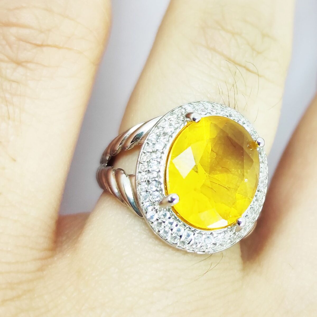 Price and Buy Persian Yellow Citrine Silver Ring for Men Afsoon - Image 3