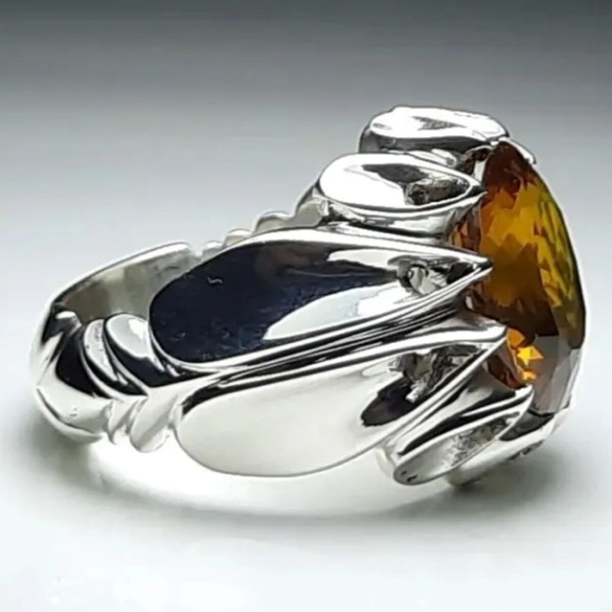 Price and Buy Persian Yellow Citrine Silver Ring for Men Dara - Image 6