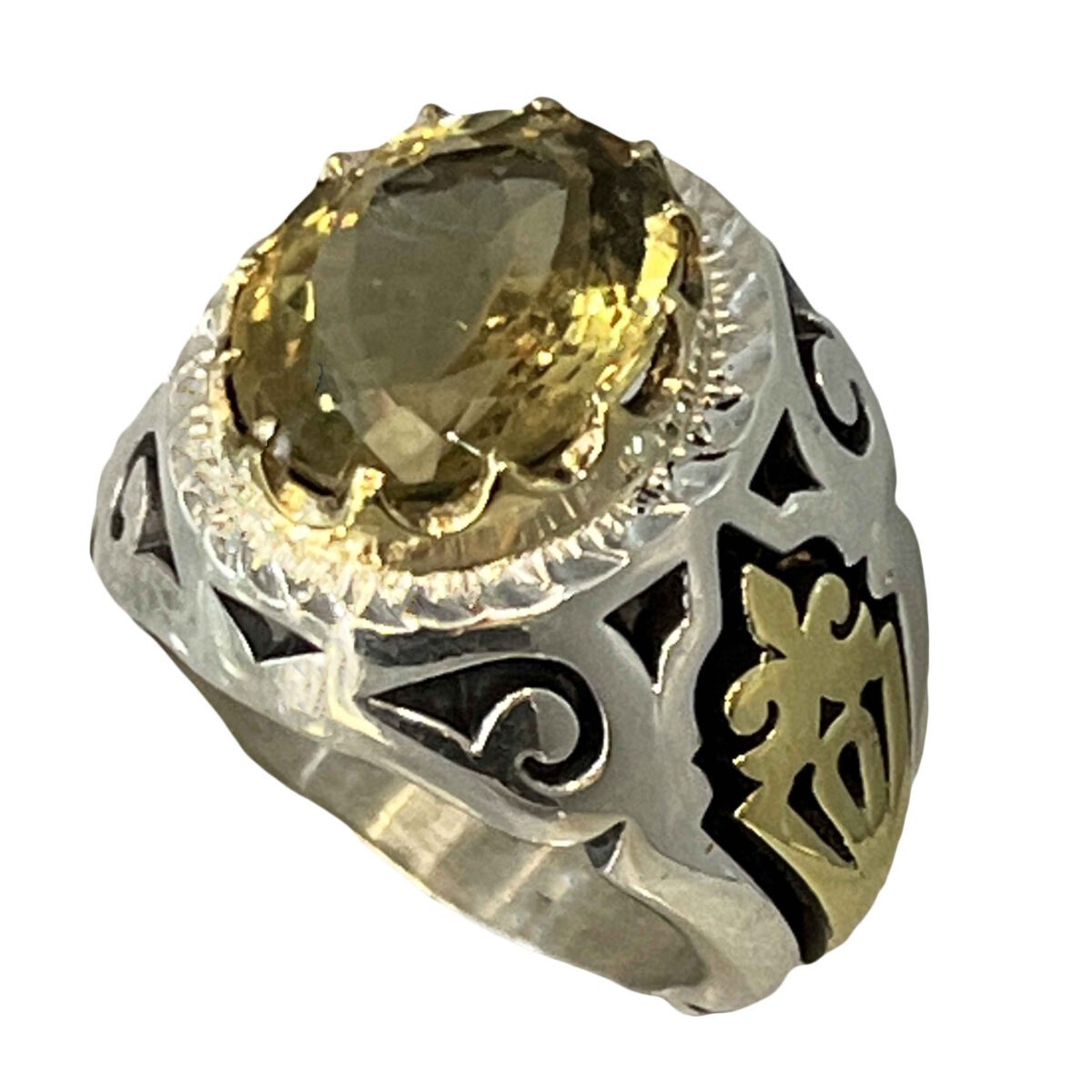 Price and Buy Persian Yellow Citrine Silver Ring for Men Tirdad