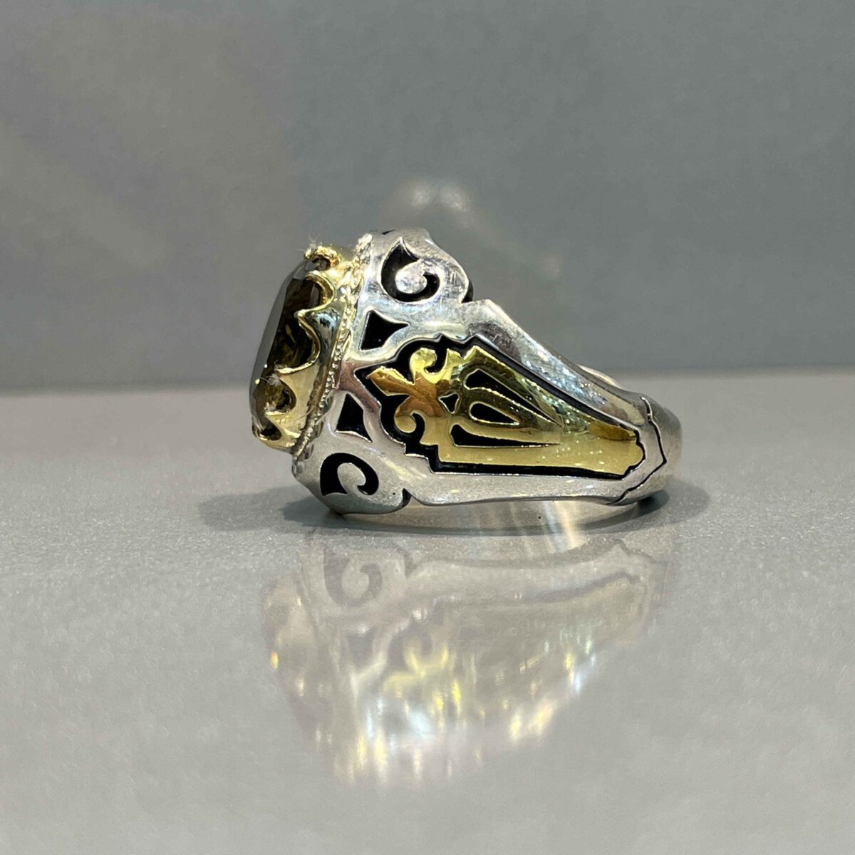 Price and Buy Persian Yellow Citrine Silver Ring for Men Tirdad - Image 5