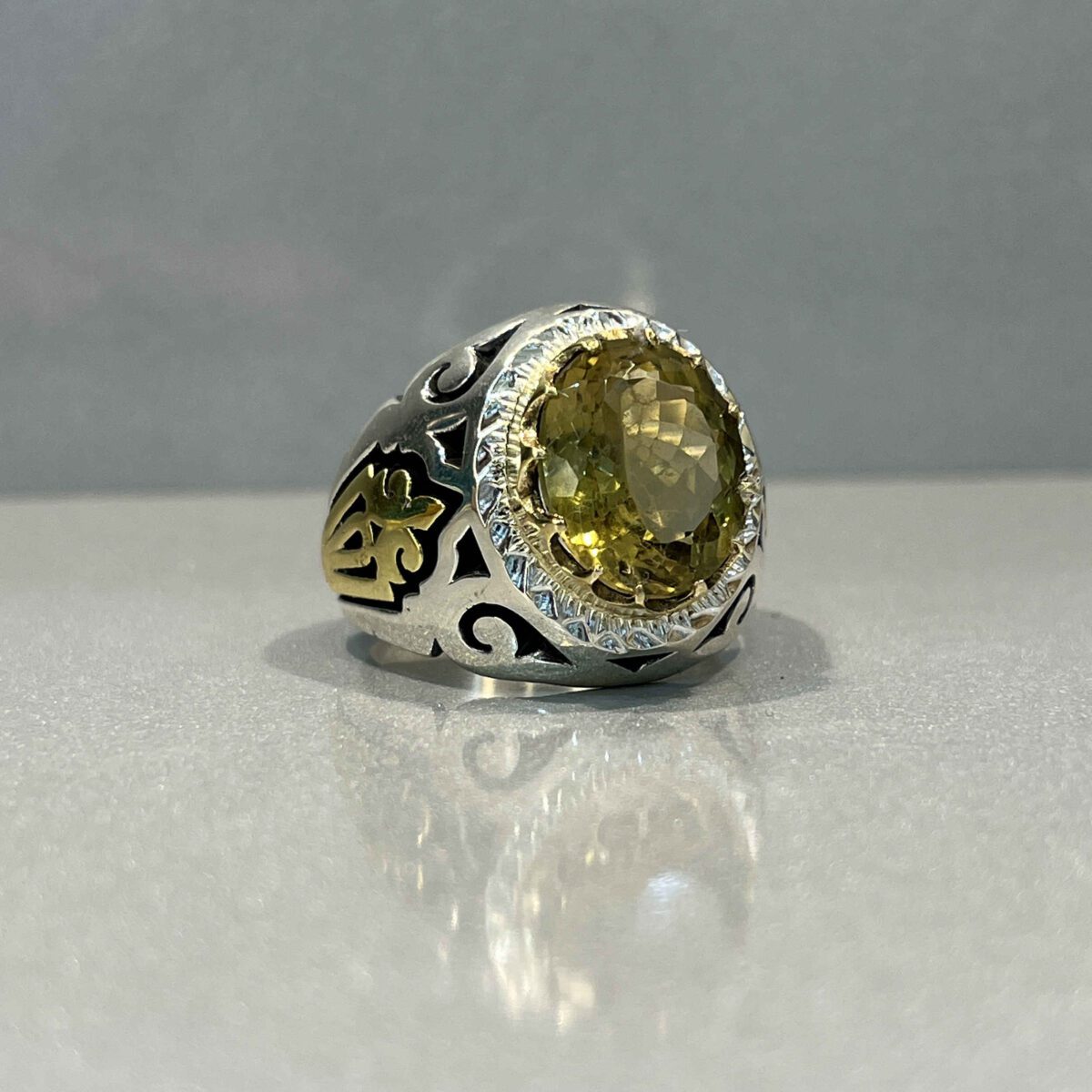 Price and Buy Persian Yellow Citrine Silver Ring for Men Tirdad - Image 6