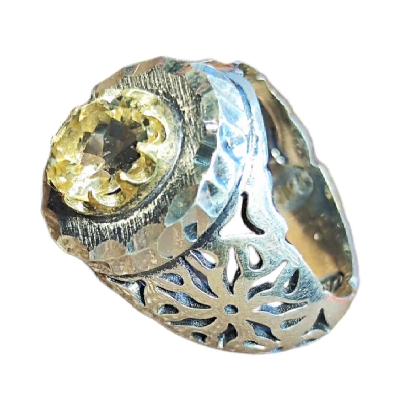Price and Buy Persian Yellow Citrine Silver Ring for Men Varshasb