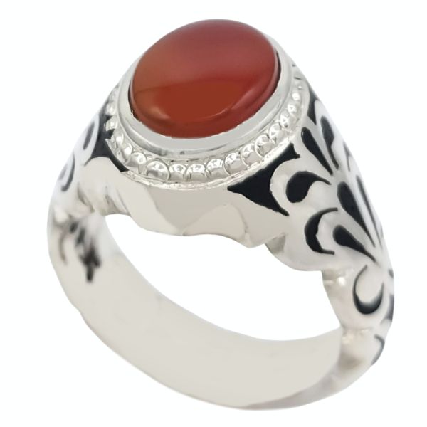 Price and Buy Persian Yemeni Aqeeq Silver Ring for Men Arad - Image 3