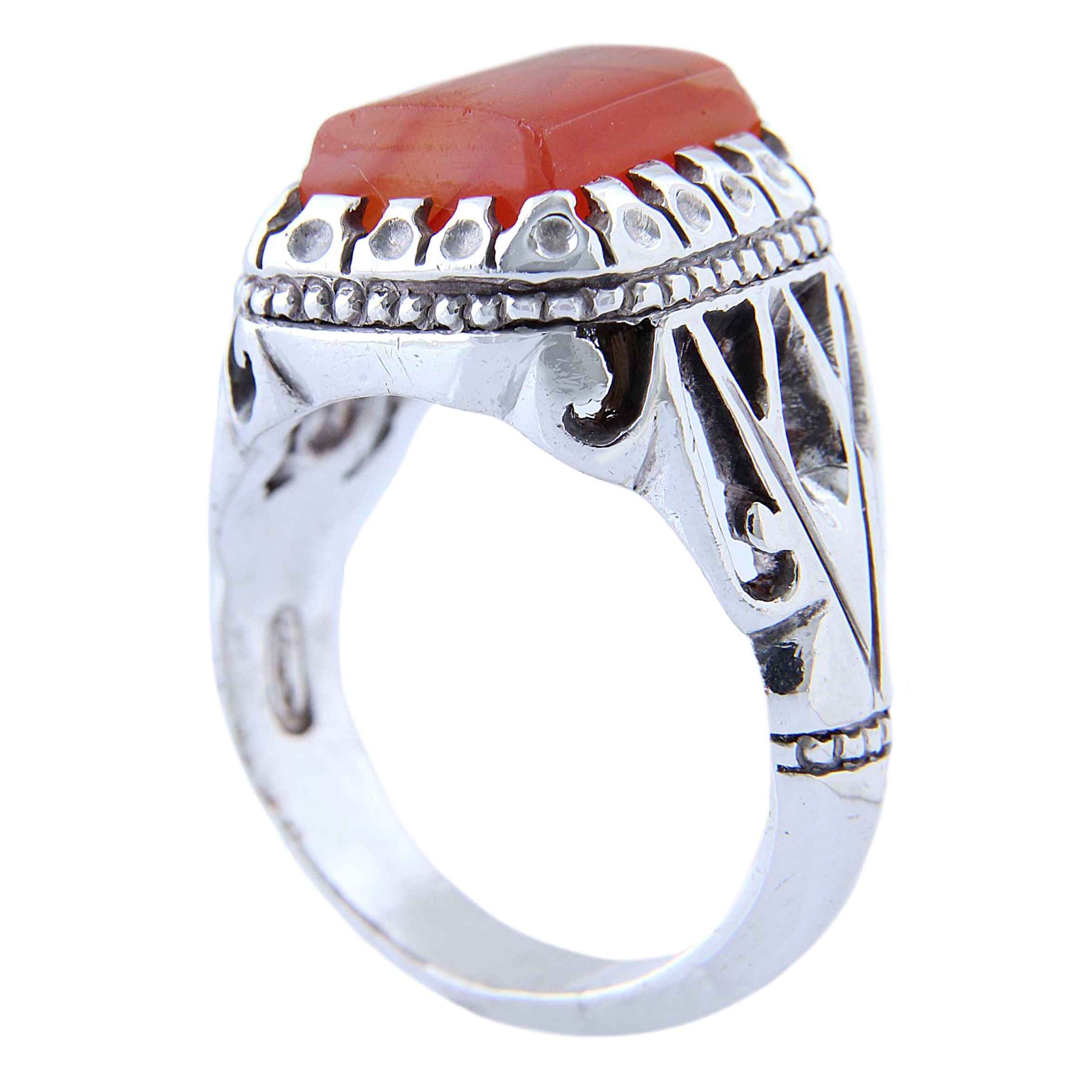 Price and Buy Persian Yemeni Aqeeq Silver Ring for Men Handcrafted