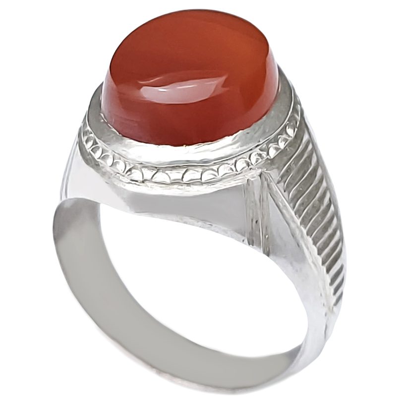 Price and Buy Persian Yemeni Aqeeq Silver Ring for Men Red