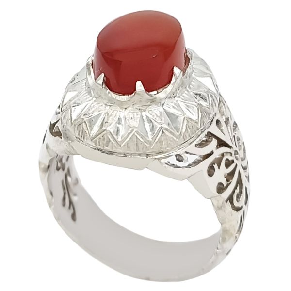 Price and Buy Persian Yemeni Aqeeq Silver Ring for Men Taban I - Image 4