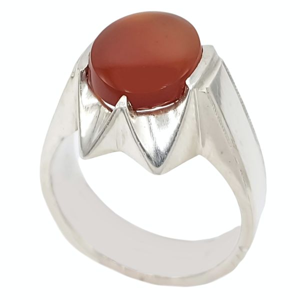 Price and Buy Persian Yemeni Aqeeq Silver Ring for Men Vandi - Image 3
