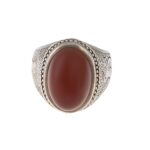 Price and Buy Persian Yemeni Aqeeq Silver Ring for Men with Brown Gemstone