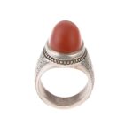 Price and Buy Persian Yemeni Aqeeq Silver Ring for Men with Brown Gemstone - Image 5