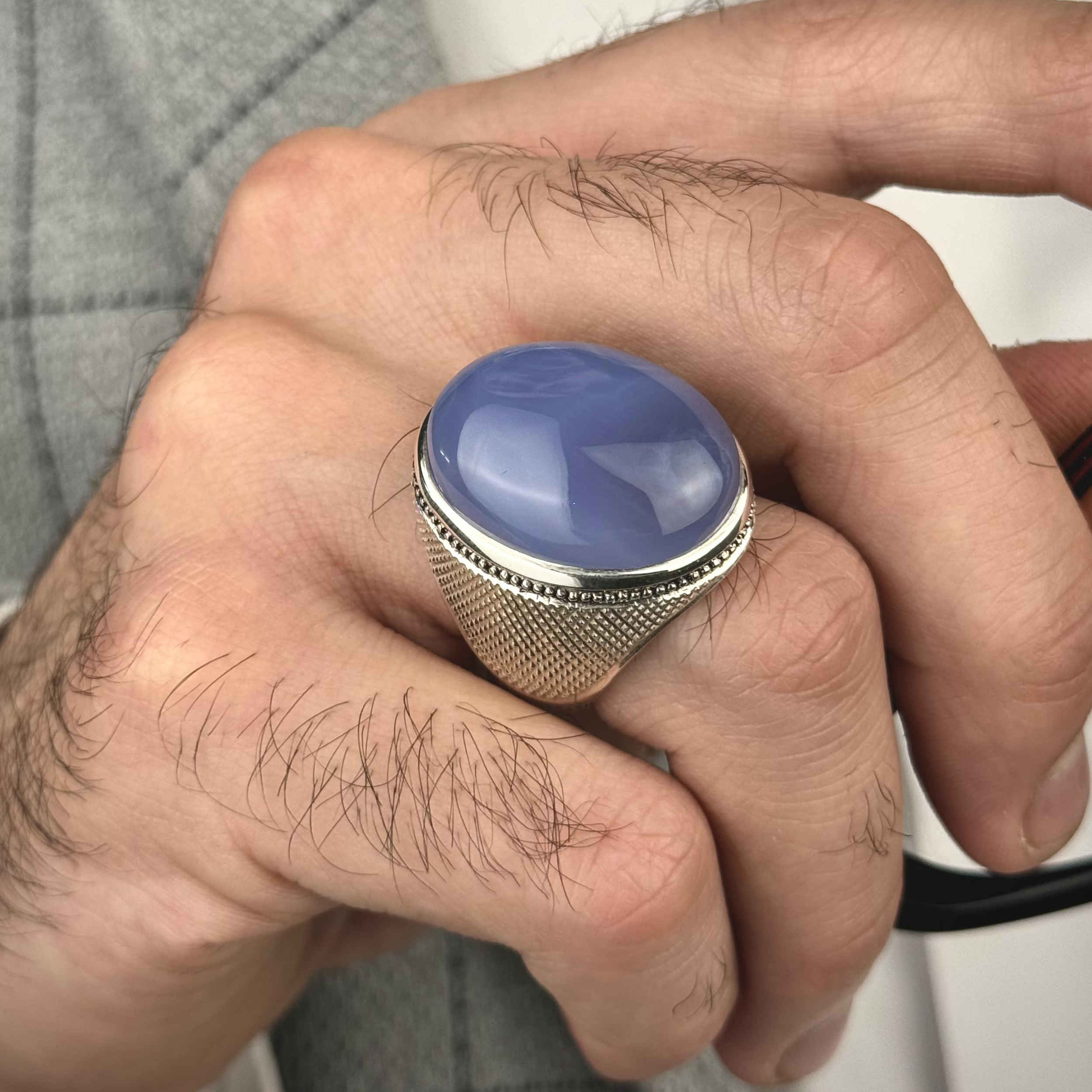 Price and Buy Persian Yemeni Aqeeq Silver Ring for Men - Image 3