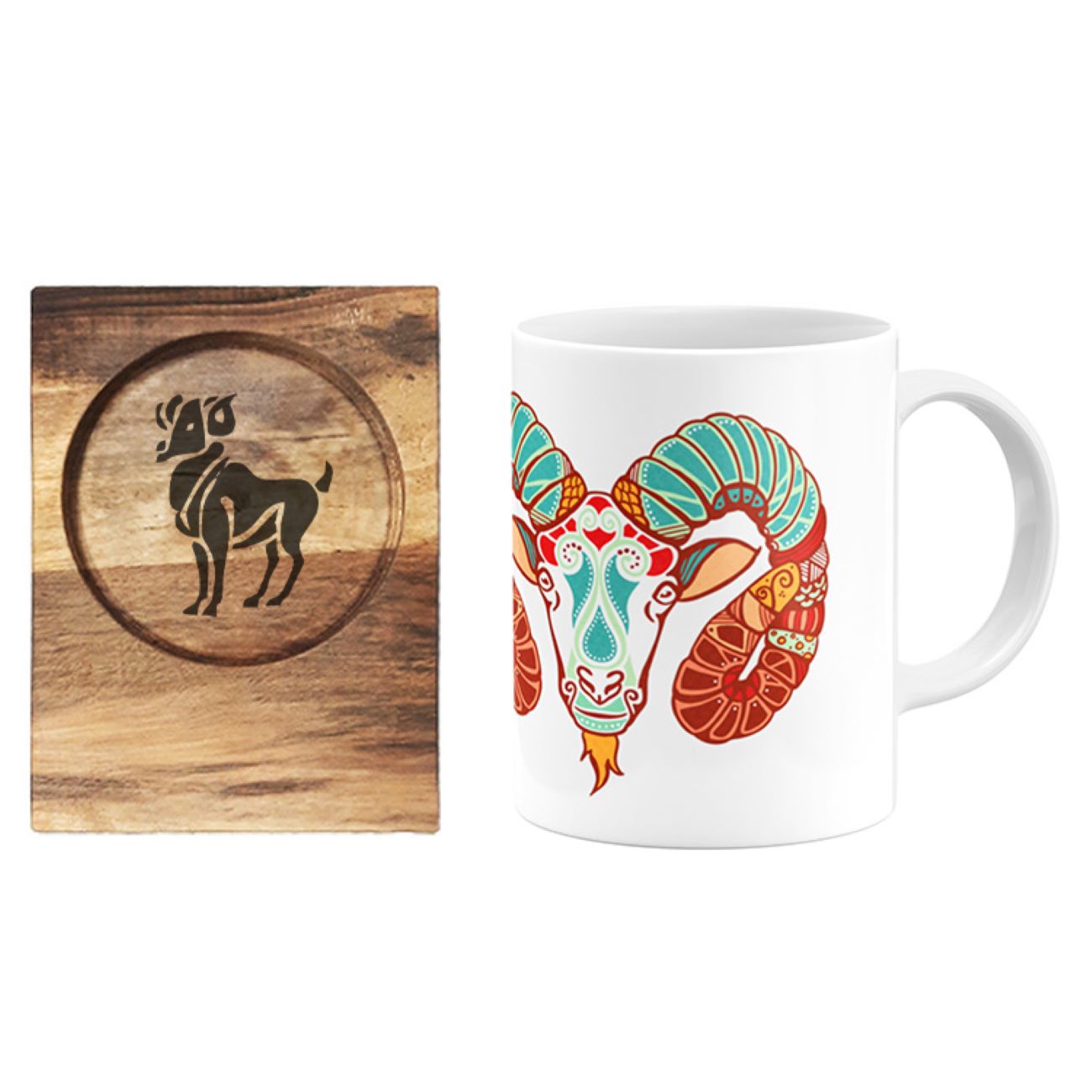 Price and Buy Persian Zodiac Mug – Farvardin (Aries) Month Sign with Coaster