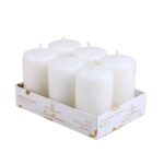 Price and Buy Pillar Candle – Classic Unscented Suitable for Home & Events in White (6x) - Image 3