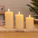 Price and Buy Pillar LED Candle Different Height Grooved Pattern (Pack of 3) - Image 3