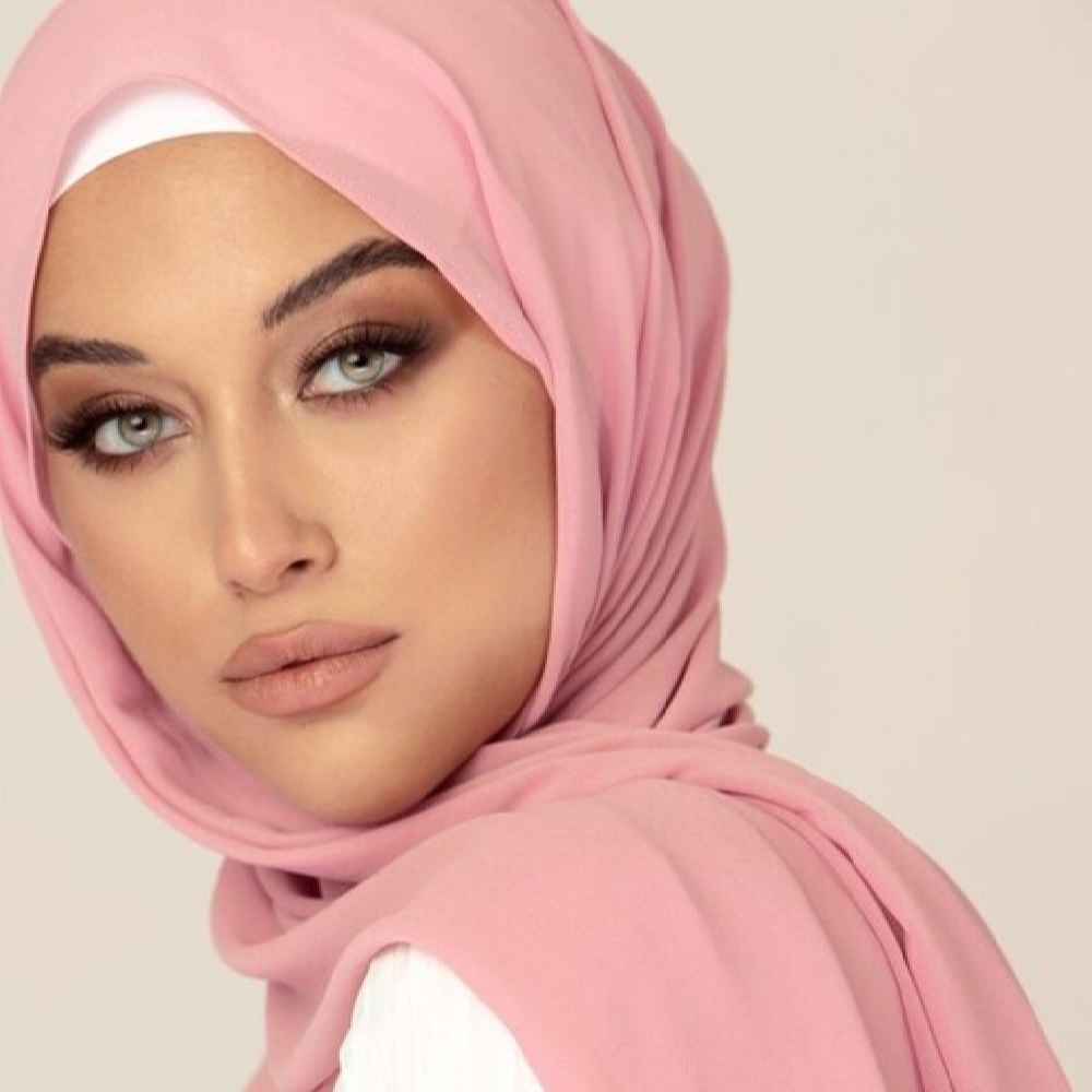 Price and Buy Pink Chiffon Shayla Hijab for Muslim Women - Image 4
