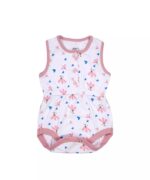 Price and Buy Pink Sleeveless Floral Bodysuit for Baby Girl - Image 3