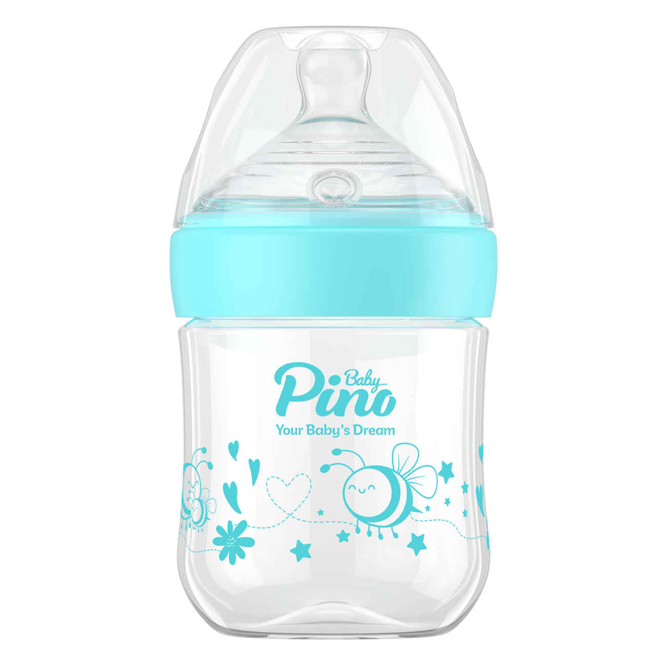 Price and Buy Pino Baby Bottle – Comfortable Grip & Adorable Blue Bee Pattern 150ml_690387e7751b8.jpeg Price and Buy Pino Baby Bottle – Comfortable Grip & Adorable Blue Bee Pattern 150ml - Image 1
