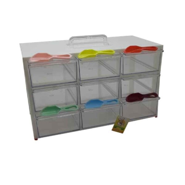 Price and Buy Plastic Drawers Storage Box with 9-Cabinet & Colorful Spoons_68fe87774ea1c.jpeg Price and Buy Plastic Drawers Storage Box with 9-Cabinet & Colorful Spoons